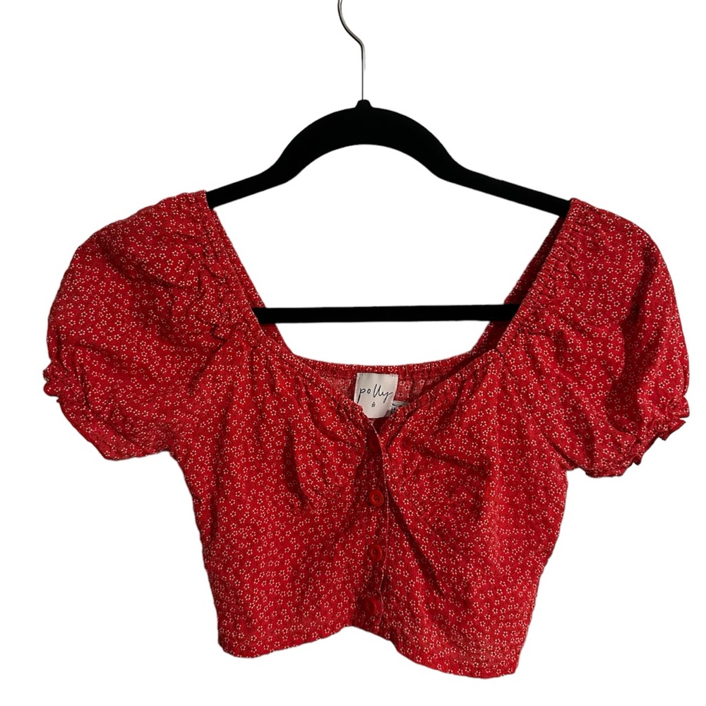 Red Floral Crop Top